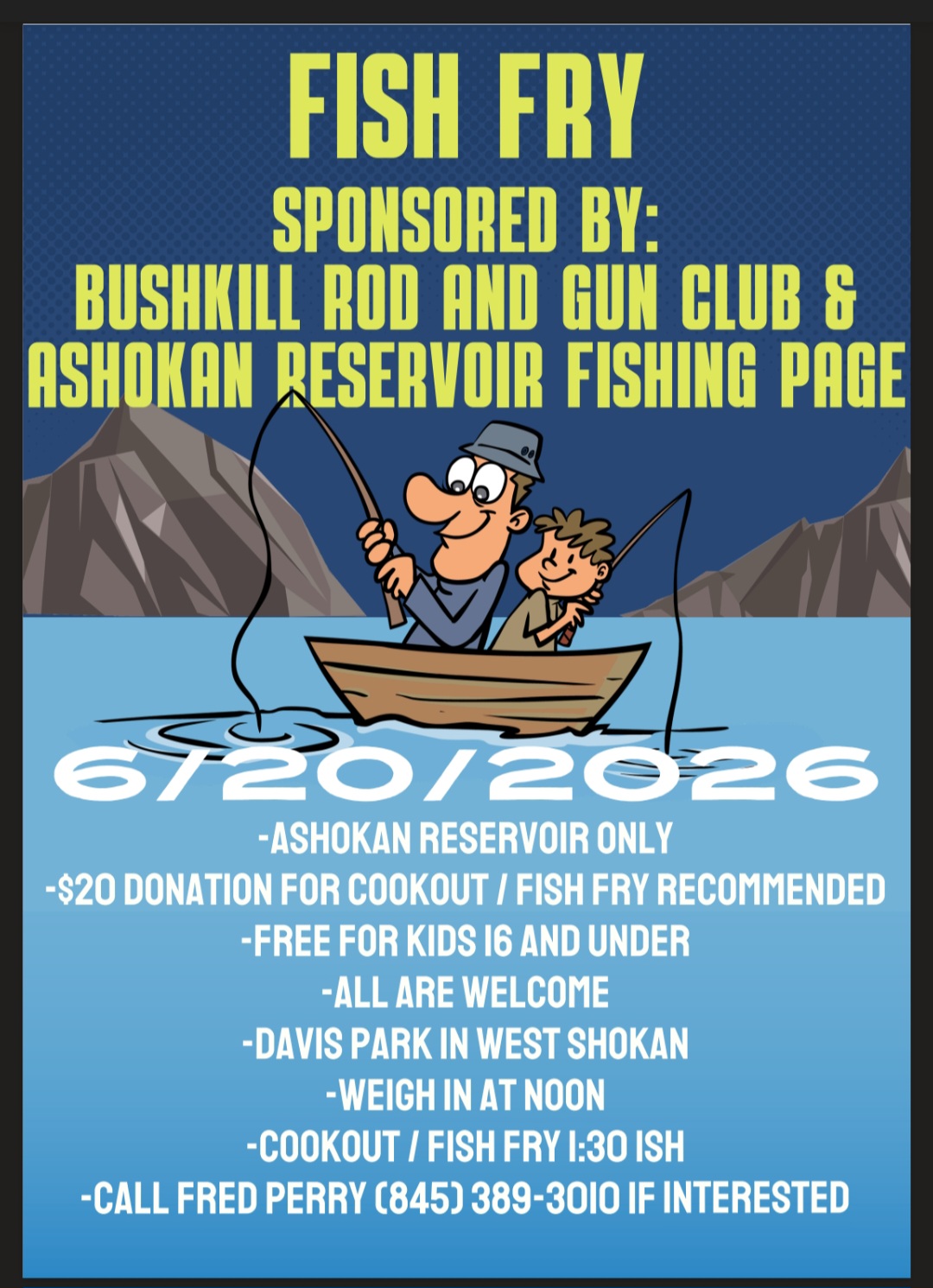 Community Fish Fry & Cookout at Ashokan Reservoir