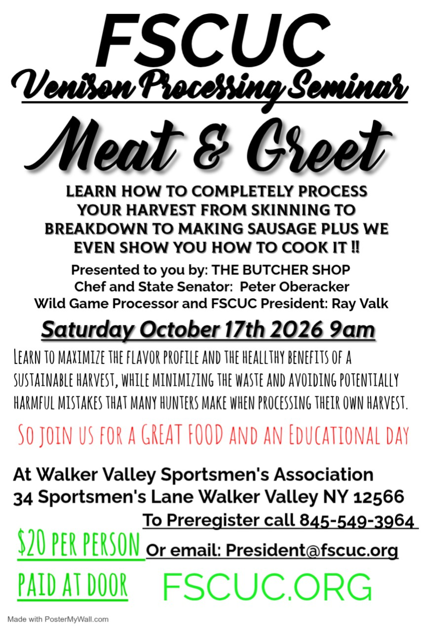FSCUC Venison Processing Seminar: Meat & Greet
