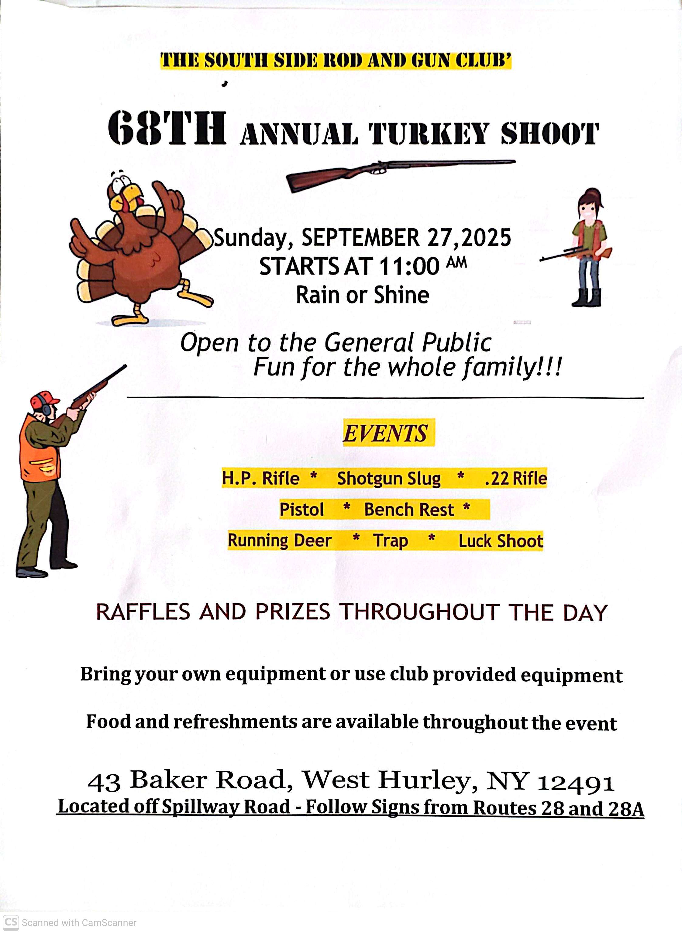 Join the 68th Annual Turkey Shoot at South Side Rod and Gun Club