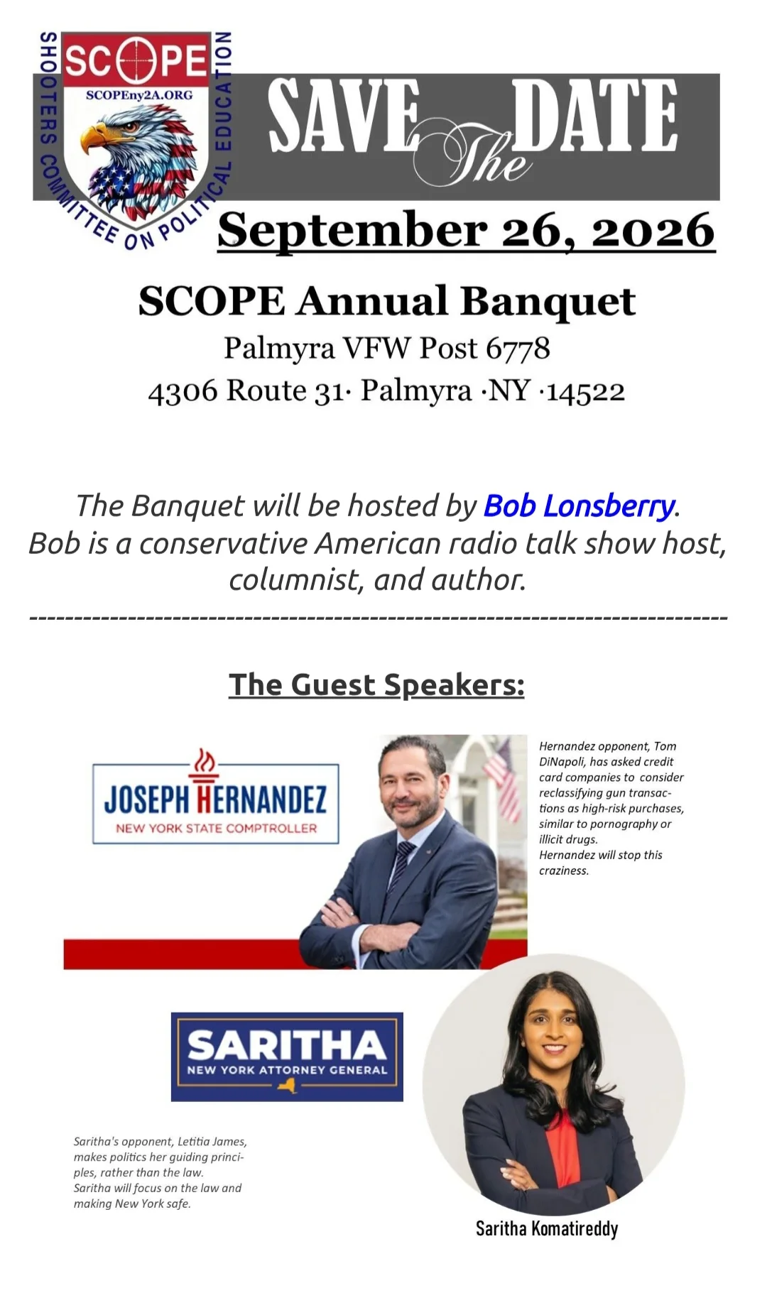 SCOPE Annual Banquet: Save the Date for September 2026