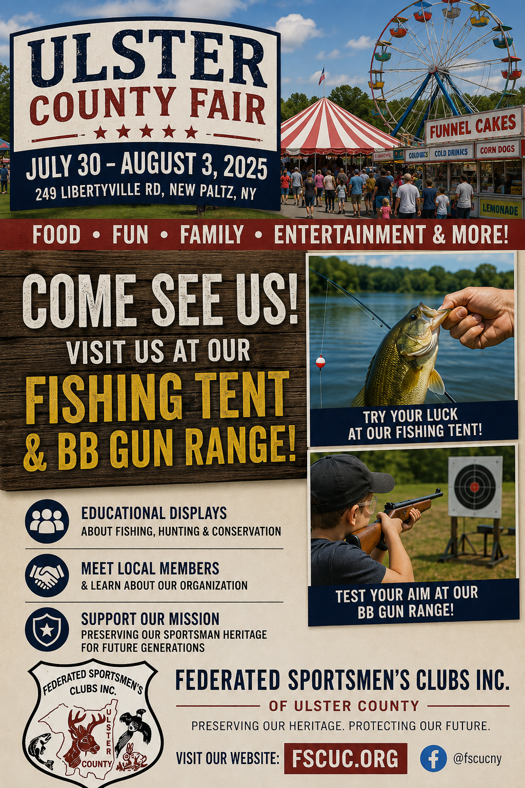 Visit the Federated Sportsmen's Clubs at the Ulster County Fair 2025!