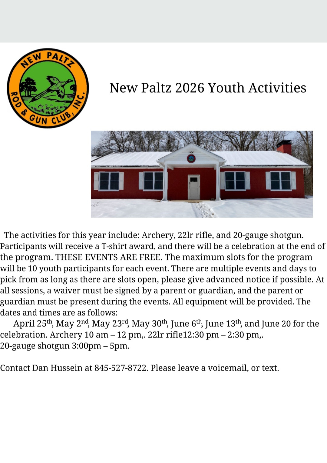 New Paltz 2026 Youth Activites