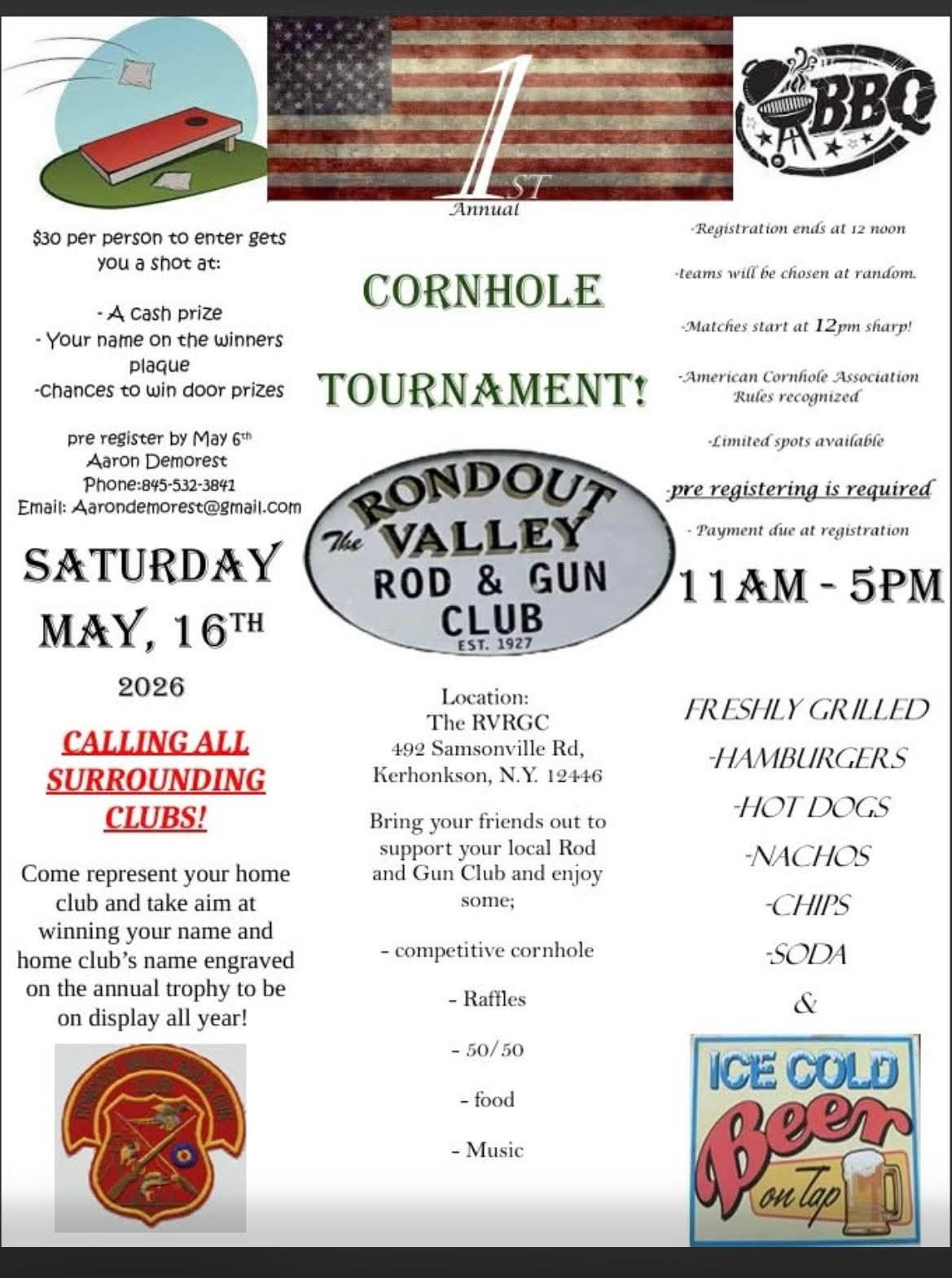 1st Annual Cornhole Tournament & BBQ
